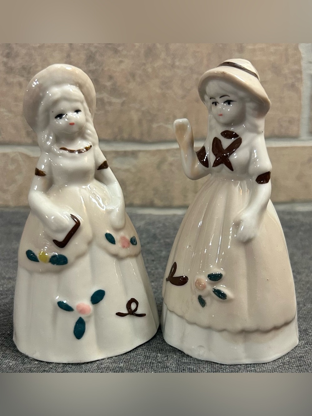 Vintage Porcelain Lady Bells - Set of 2